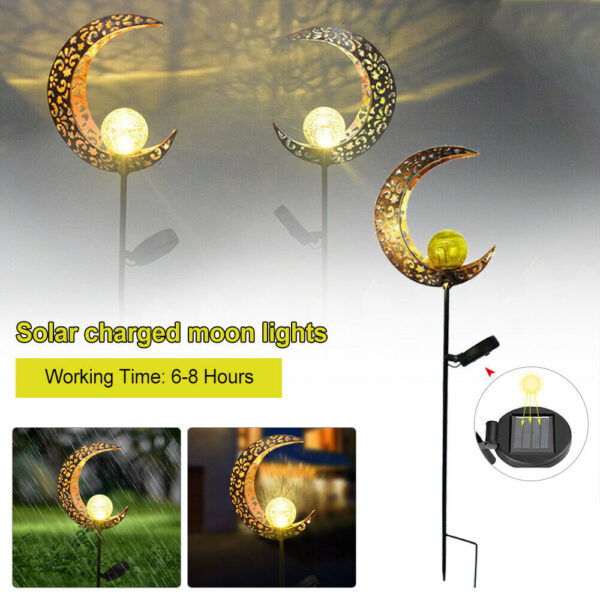 Crescent Hollow Half Moon Solar Powered Stake Lights_2