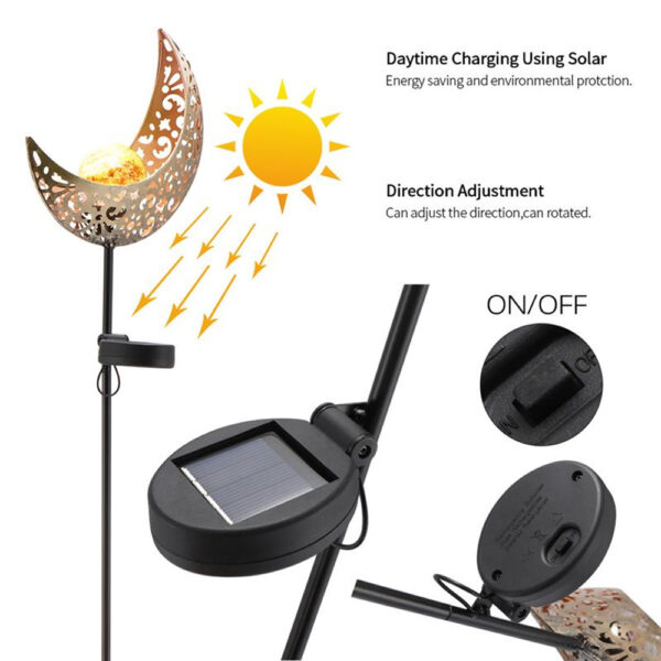 Crescent Hollow Half Moon Solar Powered Stake Lights_6