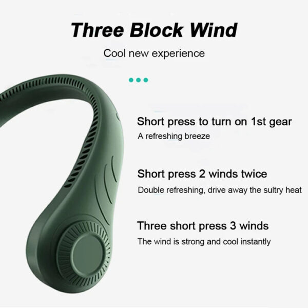 Portable Handsfree Bladeless USB Rechargeable Hanging Neck Fan_9