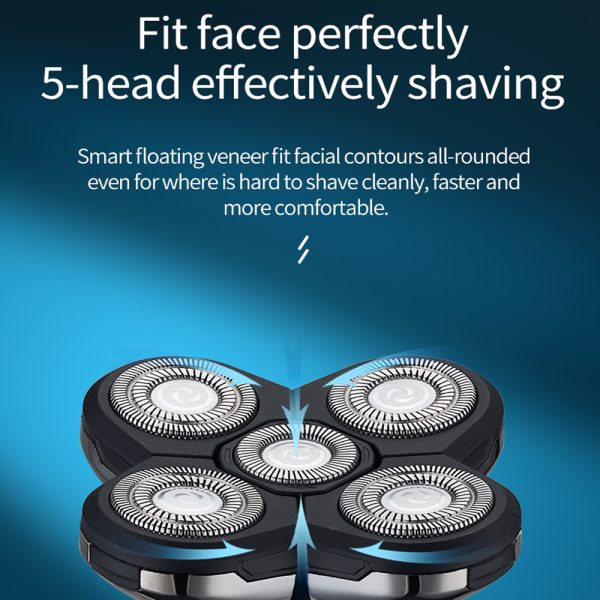 5-in-1 USB Rechargeable Digital Display Wet and Dry Electric Hair Shaver_4