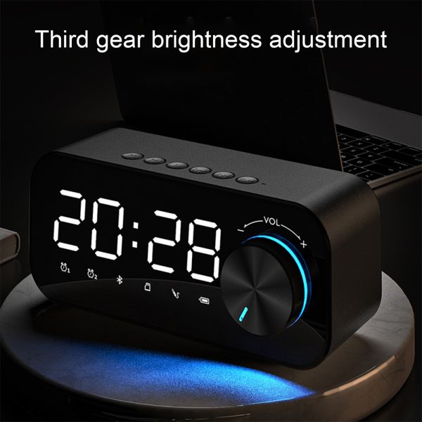 Multifunctional BT 5.0 Speaker Subwoofer LED Alarm Clock- USB Powered_4
