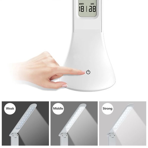 LED Mini Rechargeable Touch Dimmable Task Lamp with Clock- USB Charging_5