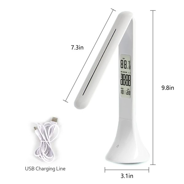 LED Mini Rechargeable Touch Dimmable Task Lamp with Clock- USB Charging_7