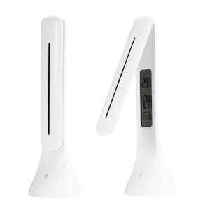 LED Mini Rechargeable Touch Dimmable Task Lamp with Clock- USB Charging_0