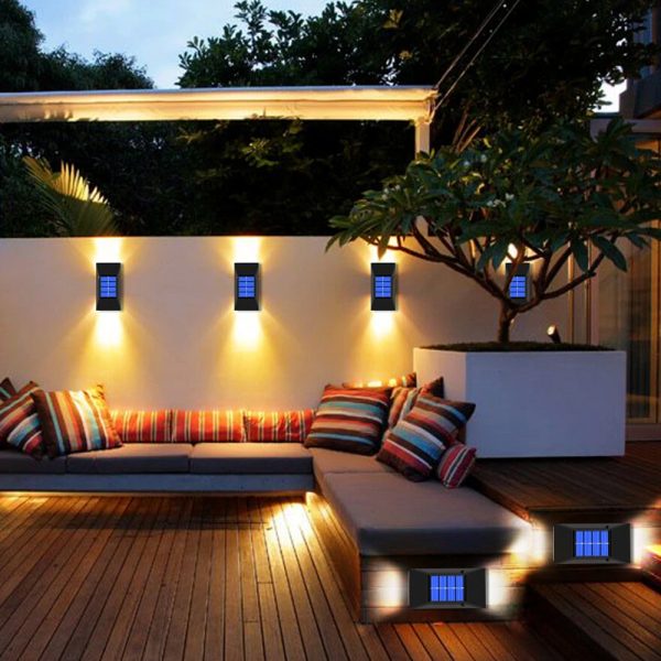 2pcs LED Outdoor Garden Solar Powered LED Wall Lamps_5