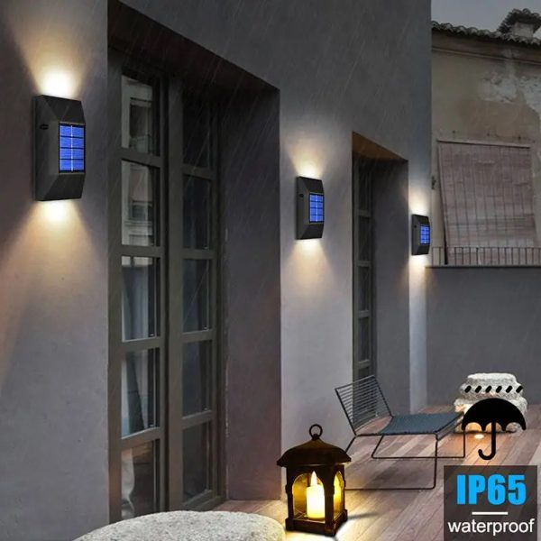 2pcs LED Outdoor Garden Solar Powered LED Wall Lamps_1