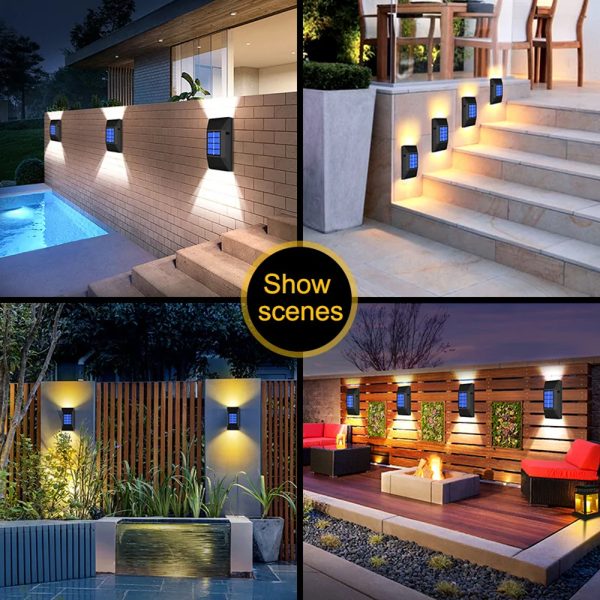 2pcs LED Outdoor Garden Solar Powered LED Wall Lamps_3
