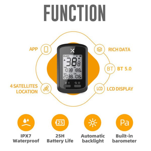 Wireless GPS Bluetooth ANT+ with Cadence Cycling Odometer- USB Charging_2