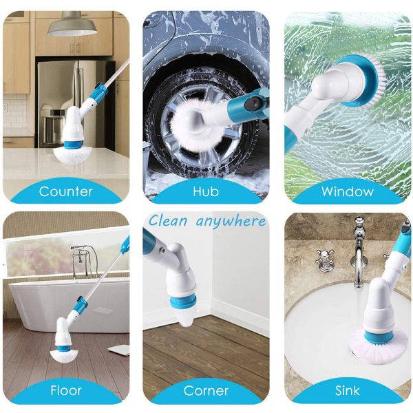 Cordless Turbo Power Electric Spin Scrubber- AU, EU, UK, US Plug_2