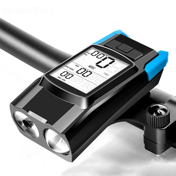 3-in-1 Bicycle Speedometer Rechargeable Bike Light- USB Charging_0