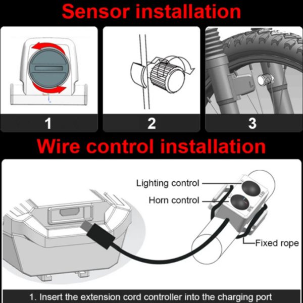 3-in-1 Bicycle Speedometer Rechargeable Bike Light- USB Charging_9