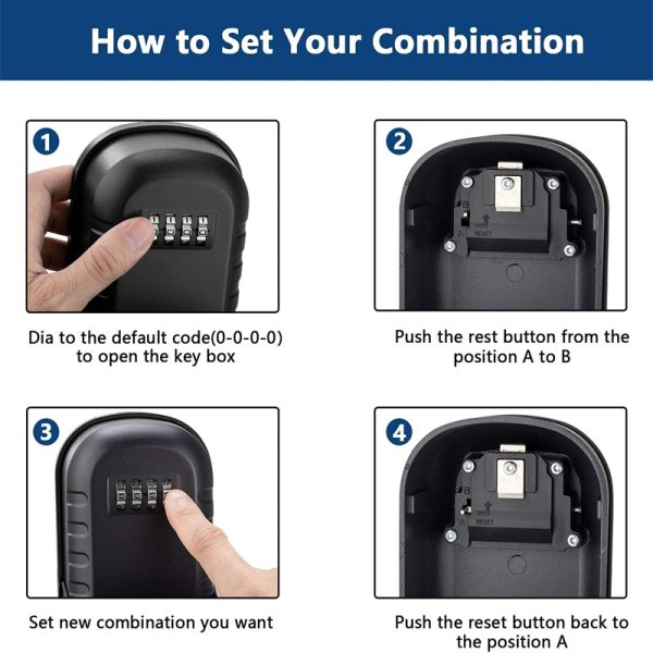 4 Digit Combination Wall Mounted Key Safe Box and Vault_3