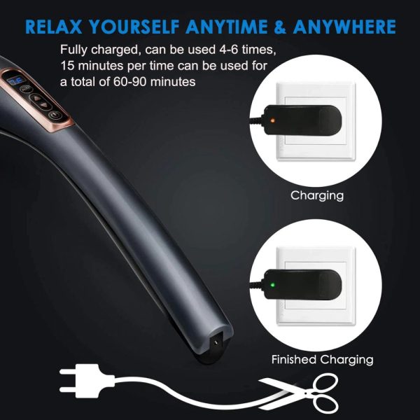 Electric Handheld Back Massager with 6 Interchangeable Heads- EU Plug_6