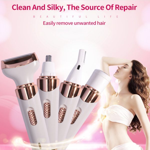 4-in-1 Women's USB Rechargeable Painless Epilator Electric Shaver_7