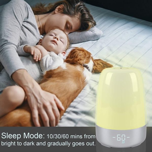 Dimmable Bedside Touch Night Light and Alarm Clock- USB Charging_1