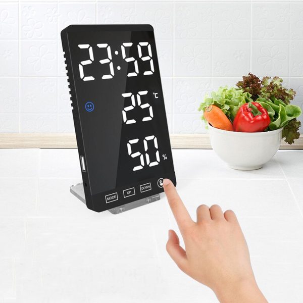 Multifunctional LED Makeup Mirror Digital Snooze Alarm Clock- USB Plugged-in_4