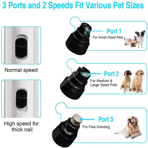 USB Rechargeable Automatic Nail Grinder Pet Grooming Machine_9