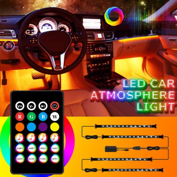 USB/Car Plug Remote Controlled Car Interior LED Strip Light_2