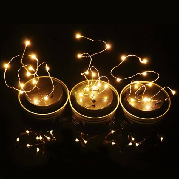 Solar Powered Mason Jar LED Decorative Fairy Lights Set_1