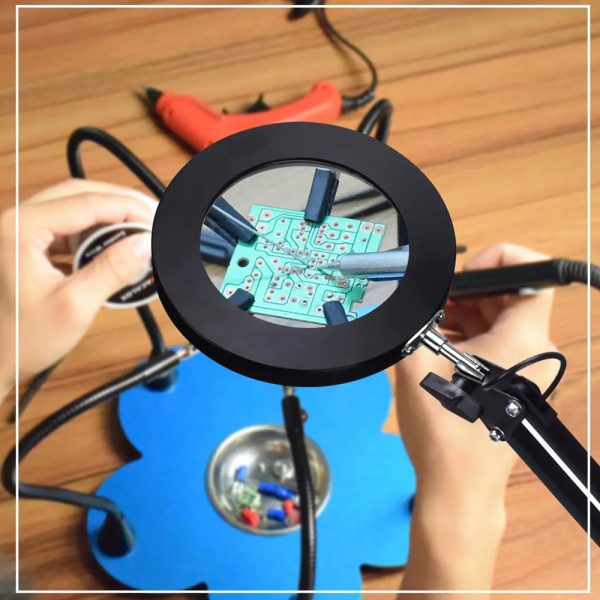 USB Interface Eye Protection LED Desk Magnifying Clip-on Lamp_8