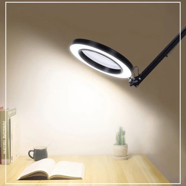 USB Interface Eye Protection LED Desk Magnifying Clip-on Lamp_6
