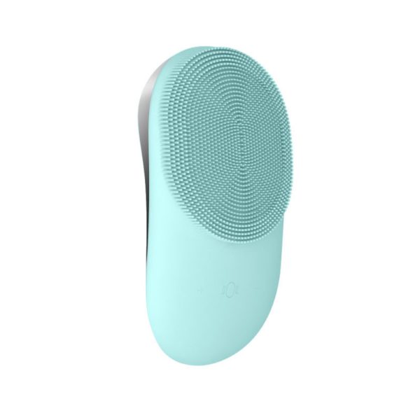 USB Rechargeable Electric Silicone Facial Brush Heated Massager_8