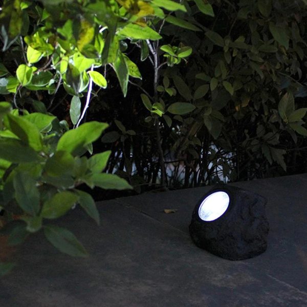 Solar Powered Outdoor Landscaping Granite Rock Lights_1