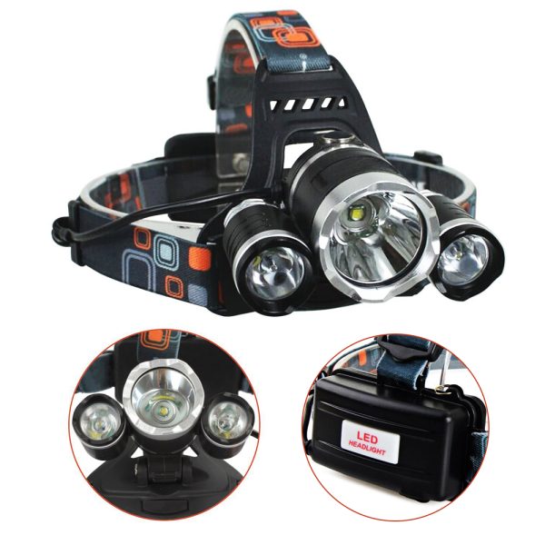 USB Charging LED 3 Lights Headlamp Wide Range Head Torch_6