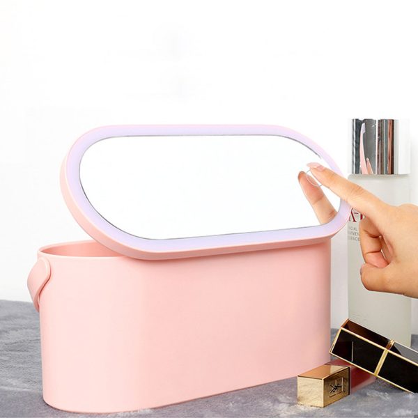 USB Rechargeable Vanity Makeup Storage Bag with LED_8