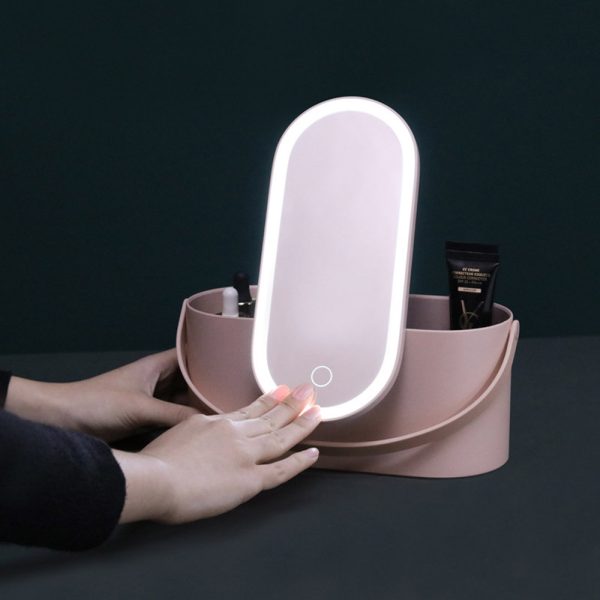 USB Rechargeable Vanity Makeup Storage Bag with LED_9