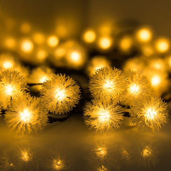 Solar Powered LED Dandelion Flower Pompom Lights_4