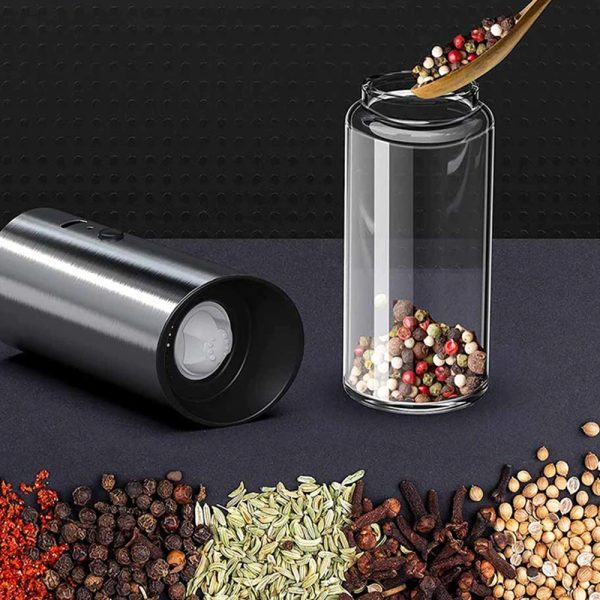 USB Rechargeable Salt and Pepper Spice Grinder Kitchen Tool_6