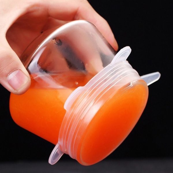 6/17 pcs Reusable Elastic Microwave Safe Silicone Food Lids_1