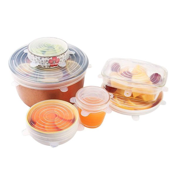 6/17 pcs Reusable Elastic Microwave Safe Silicone Food Lids_8