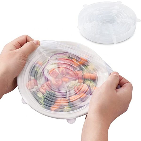 6/17 pcs Reusable Elastic Microwave Safe Silicone Food Lids_9