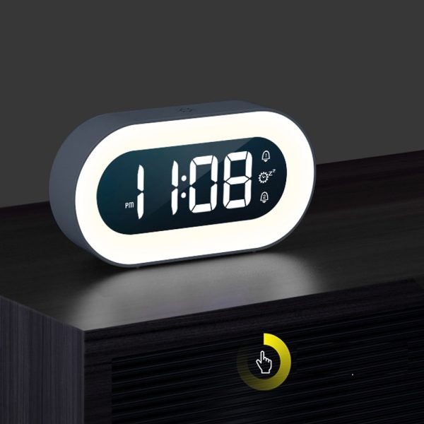 USB Charging LED Night Lamp and Digital Alarm Clock_5