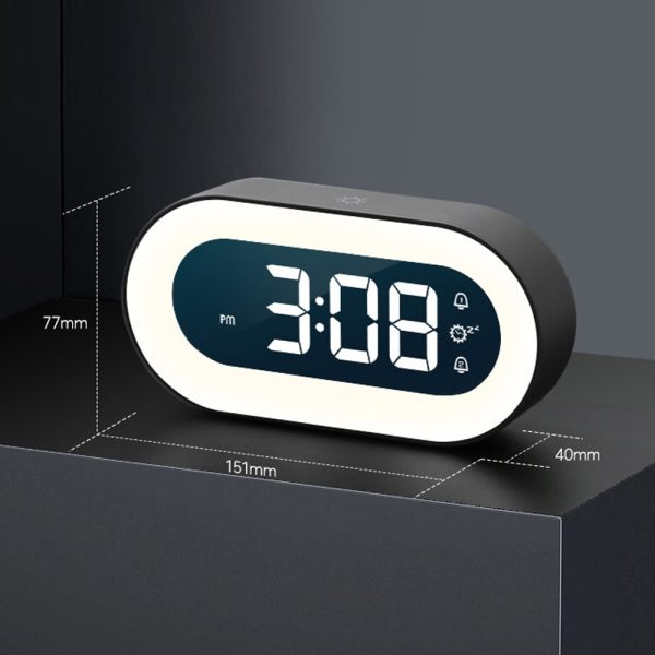 USB Charging LED Night Lamp and Digital Alarm Clock_6