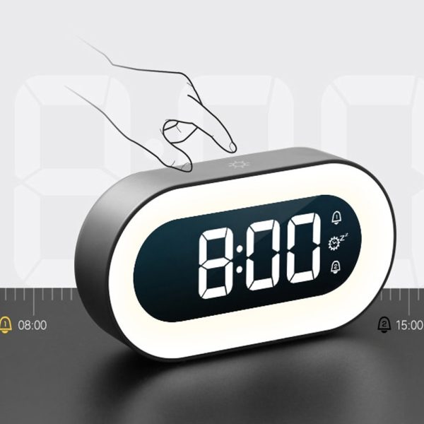 USB Charging LED Night Lamp and Digital Alarm Clock_7