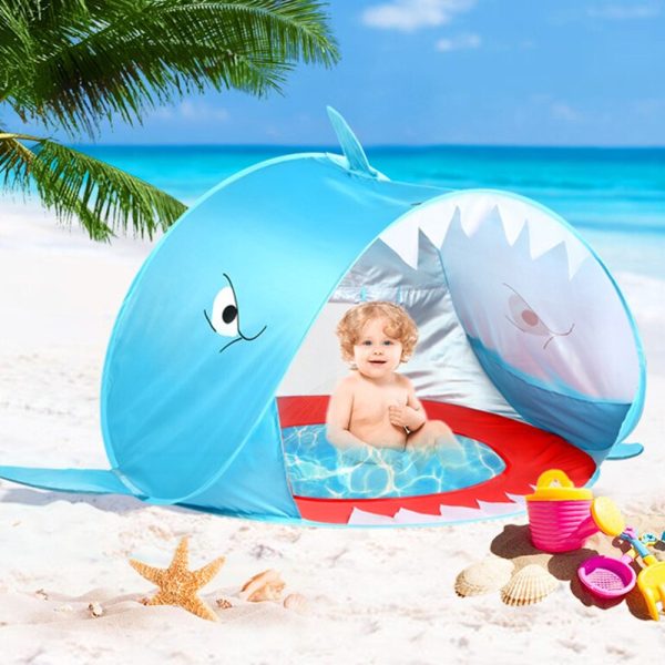 Baby Beach Shark Tent with Shallow Dipping Pool_4