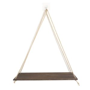 Rustic and Minimalist Hanging Wooden Corner Shelf_0