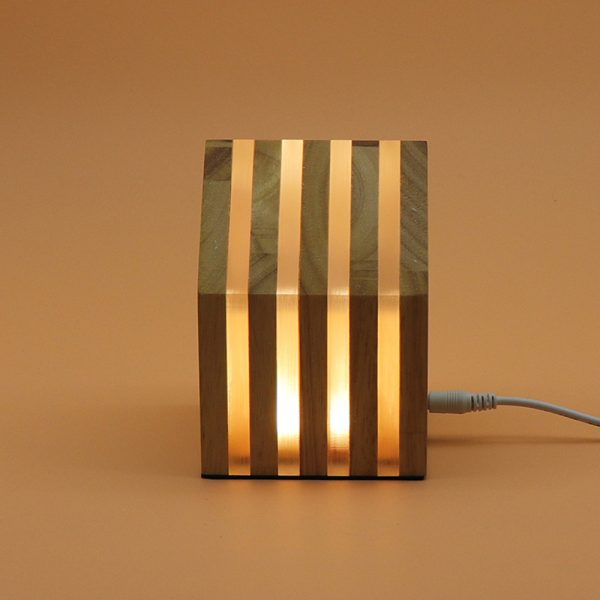 USB Interface Wooden Acrylic LED Desktop Night Lamp_7