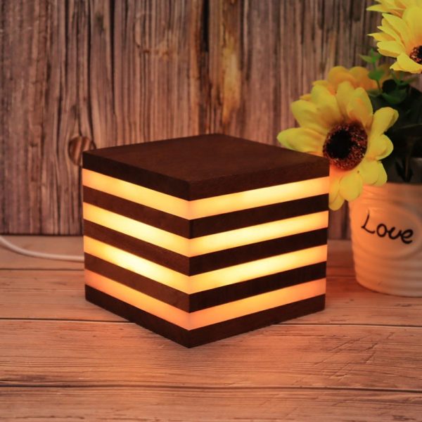 USB Interface Wooden Acrylic LED Desktop Night Lamp_9