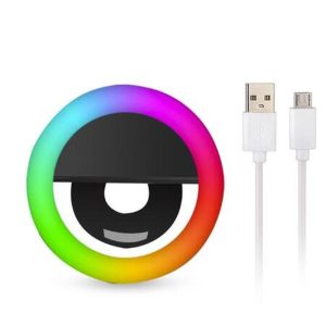 RGB LED Clip-on Mobile Phone Ring Light- USB Charging_0