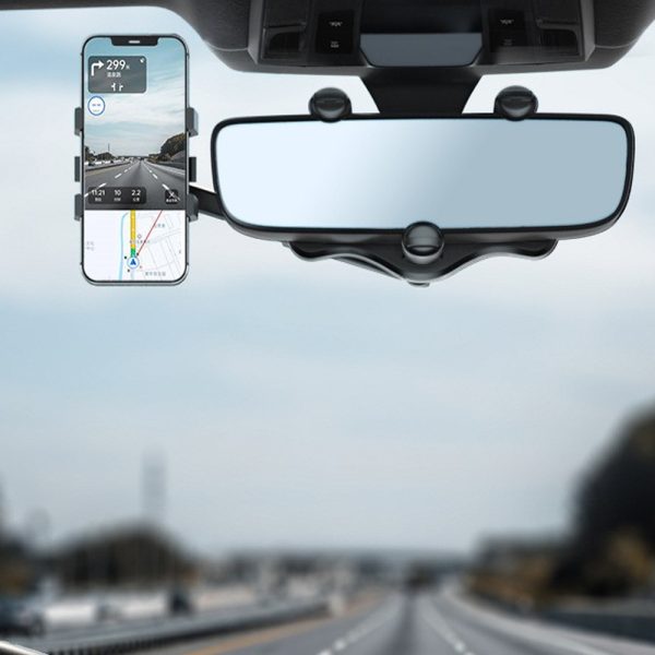 360° Rotating Bracket Car Rearview Mirror Mobile Holder_2