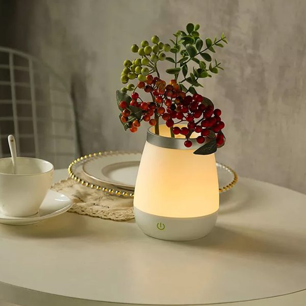 USB Rechargeable Bedside LED Lamp and Flower Vase_9