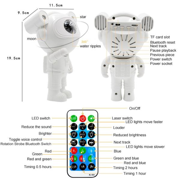 LED Light Projector and Bluetooth Speaker-USB Rechargable_4