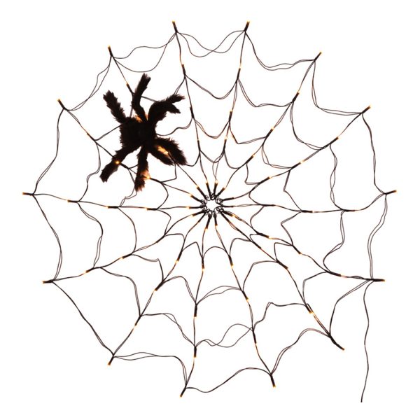 USB Interface LED Lighting Spider Web Halloween Decoration_0