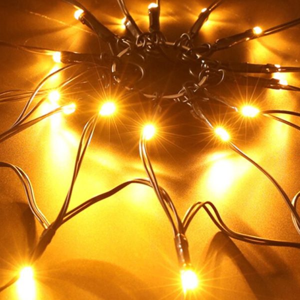 USB Interface LED Lighting Spider Web Halloween Decoration_7