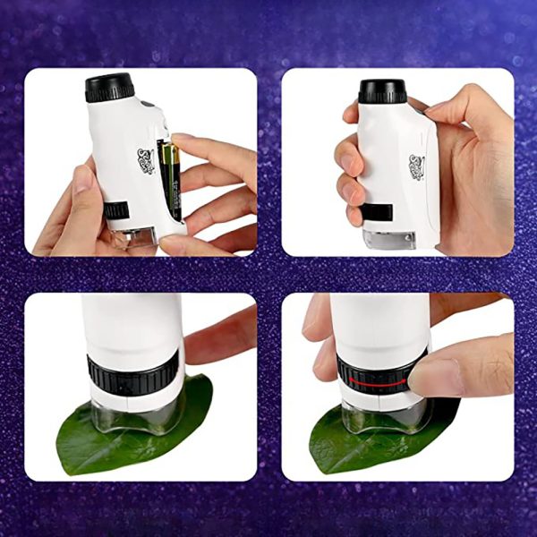 Children Hand-Held Portable Microscope Toy with LED Light - Battery Powered_9