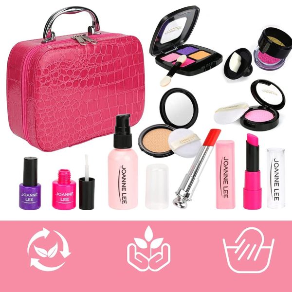 Washable Kid’s Pretend Makeup Toy Set with Cosmetic Bag_2